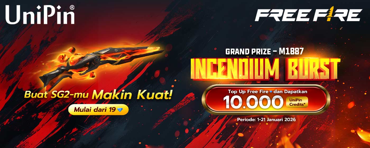 Panasin Medan! Upgrade SG2-mu dengan M1887 Incendium Burst Bareng UniPin x Free Fire